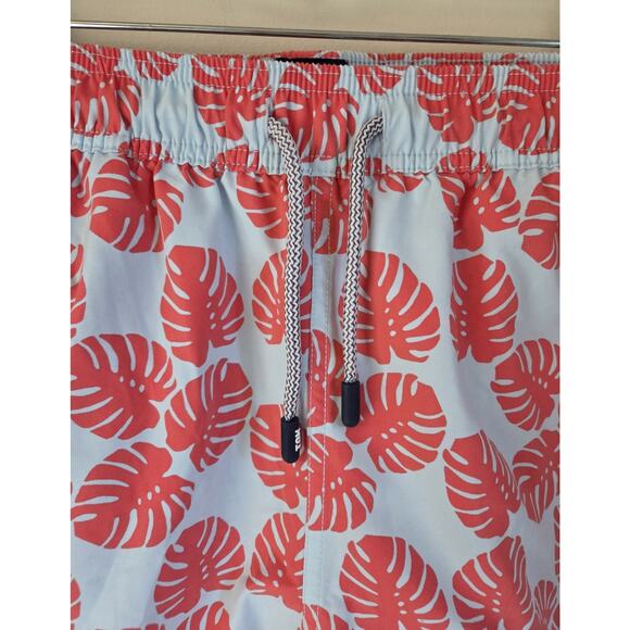 Tom & Teddy Men's Swim Trunks Ahorts Blue Orange Palms XL - Picture 3 of 12